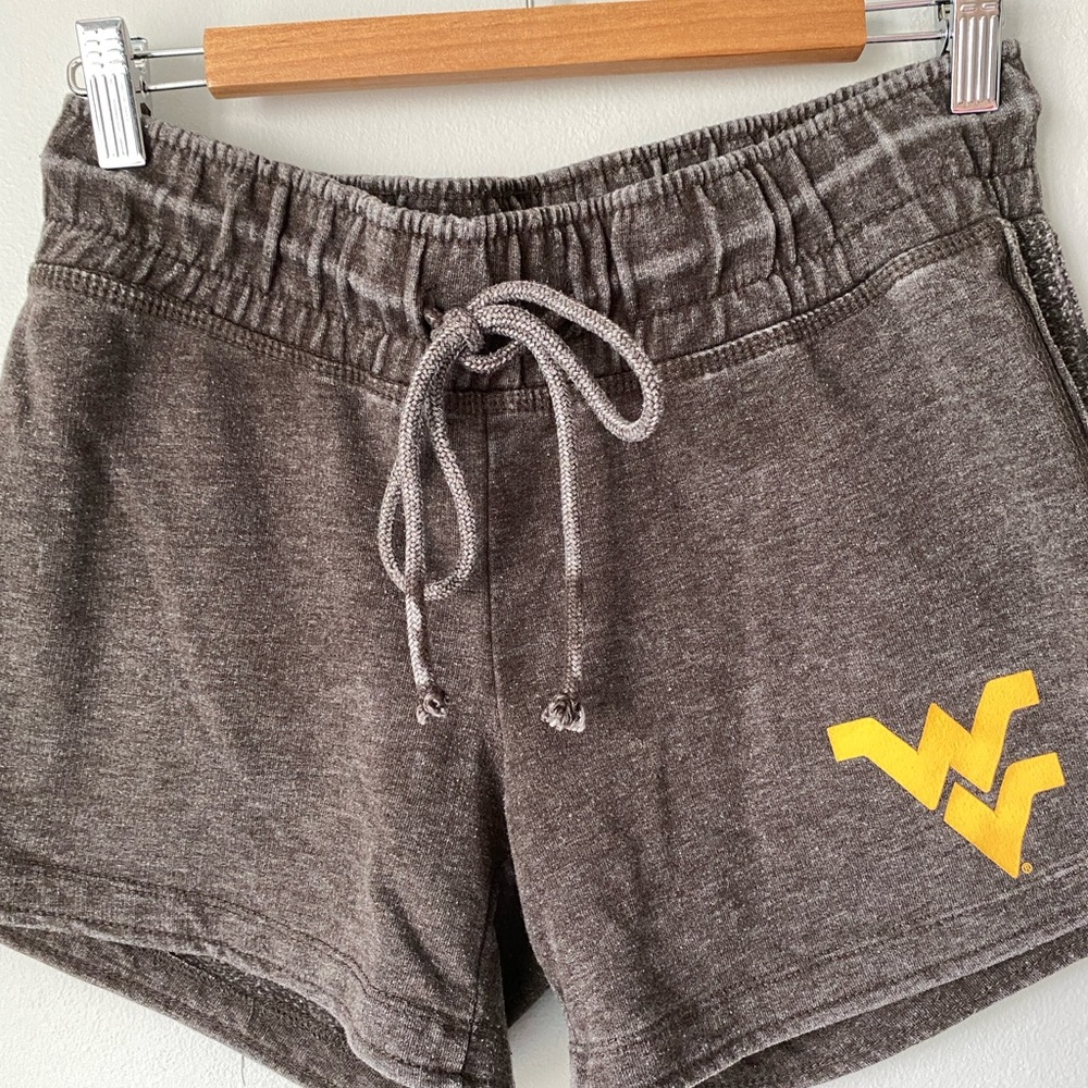 Women's Athletic Shorts in Charcoal with Yellow Logo